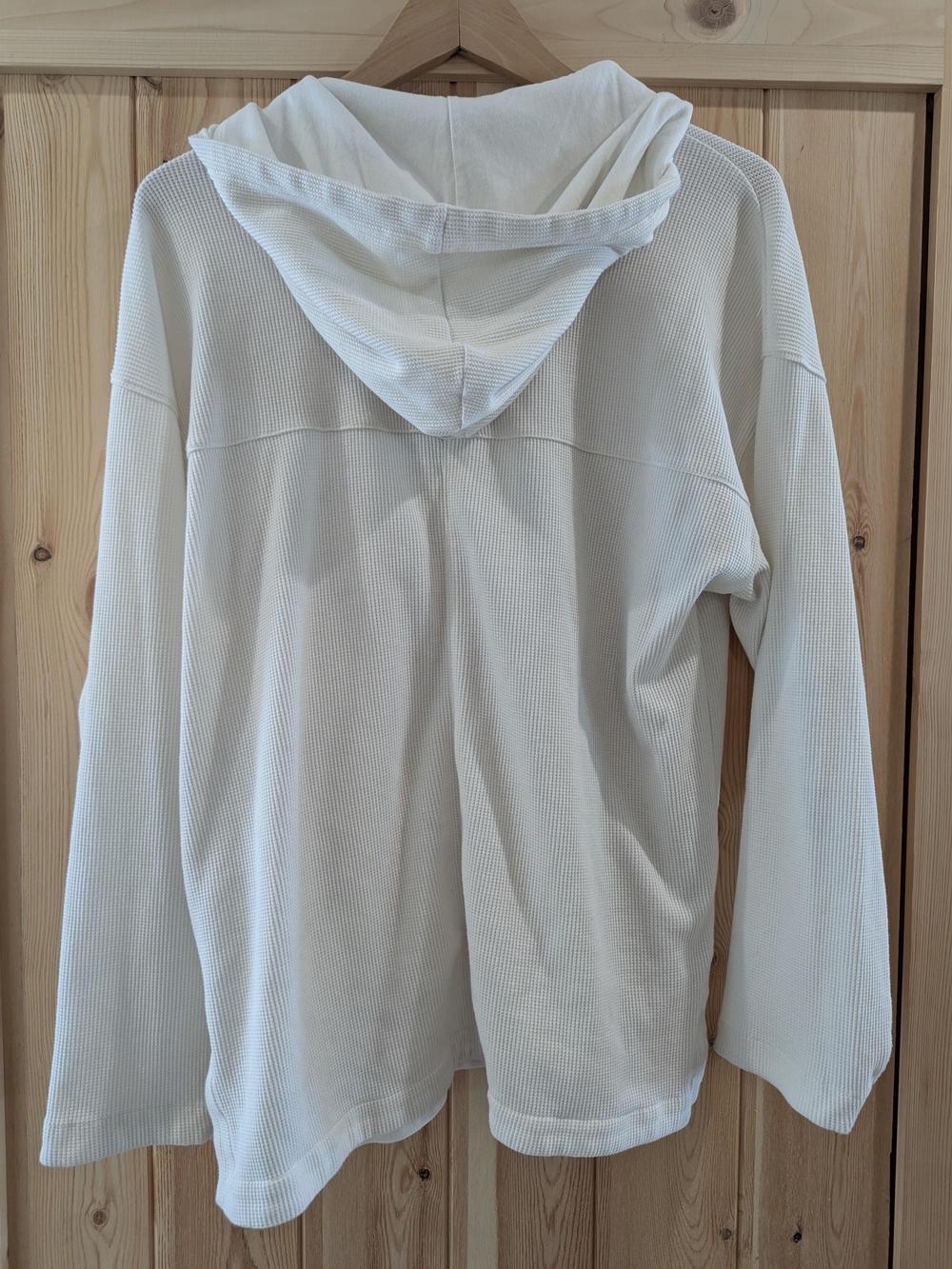 Roxy Cream Button-Front Hooded Shirt - Picture 5 of 9